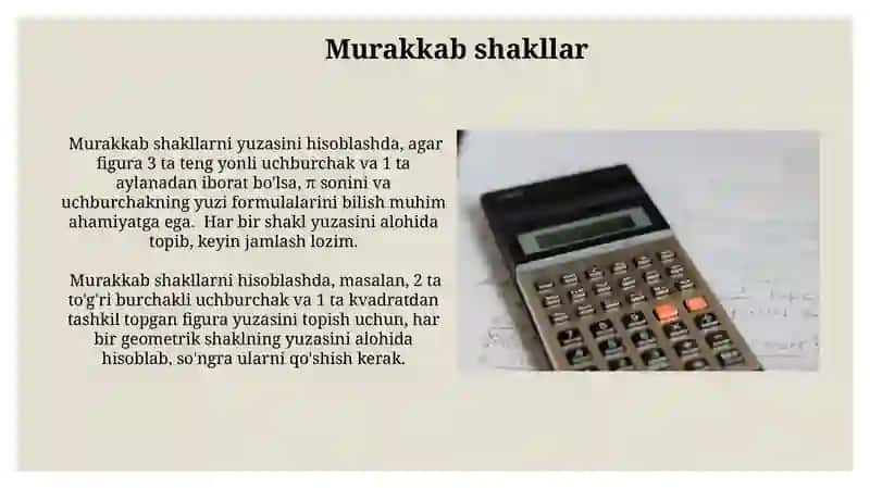 Yuzlarni formula yordamida hisoblashga doir masalalar 4