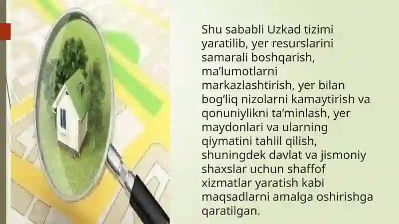 Uzkad tizimining kadastr ishlaridagi o‘rni 4