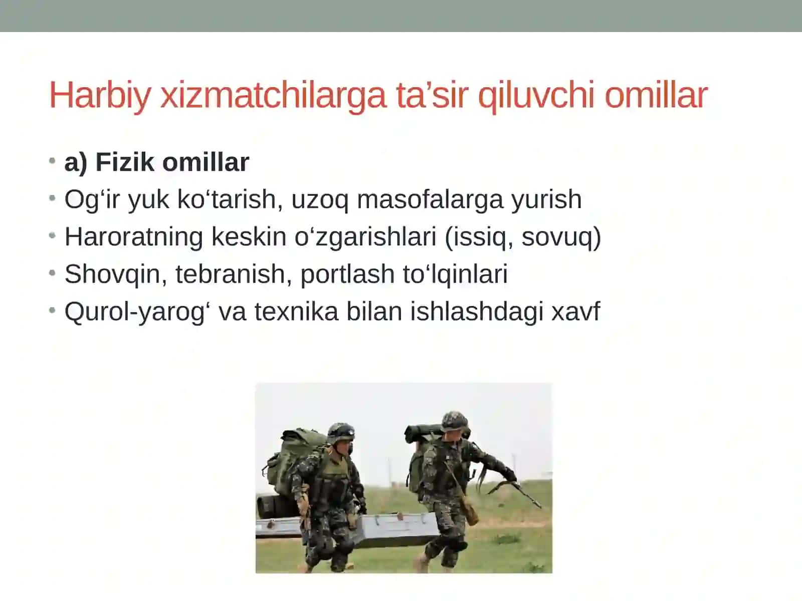 Harbiy xizmatchilarning mehnat sharoitlari 4