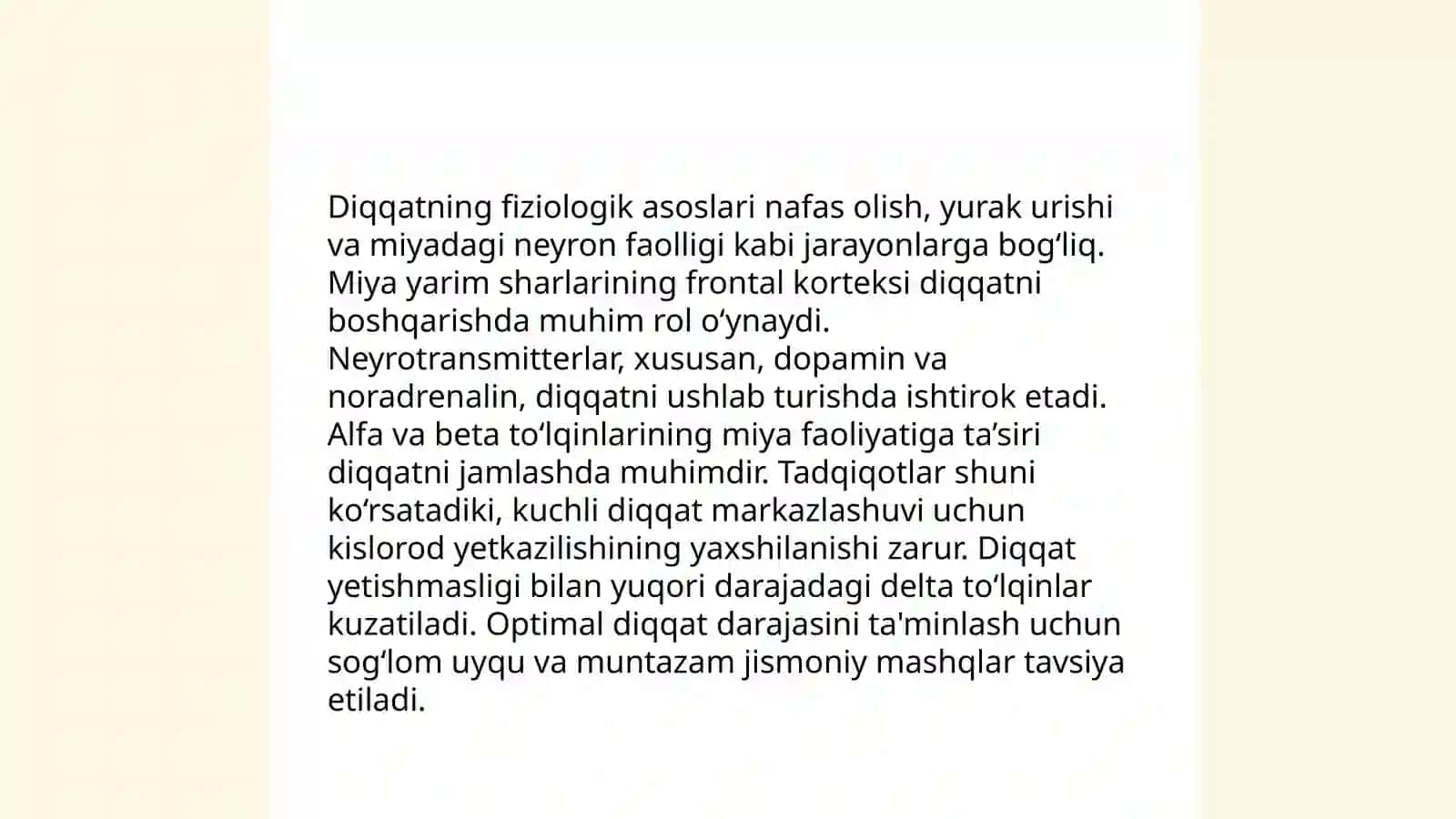 Diqqat turlari va uning hususiyatlari 4
