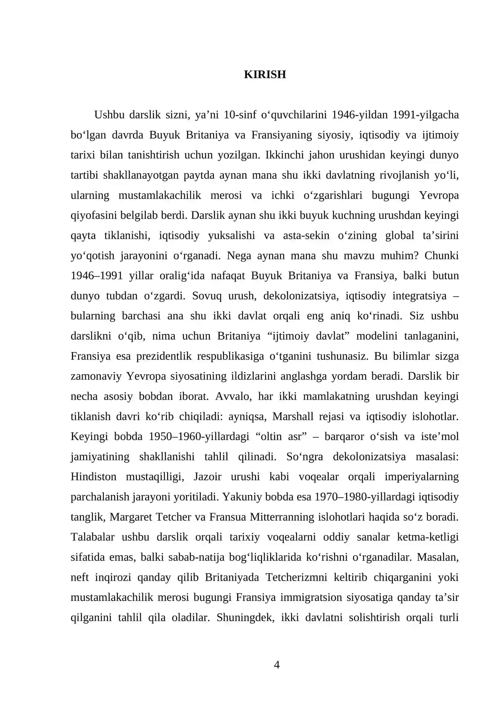 1946 – 1991-YILLARDA BUYUK BRITANIYA VA FRANSIYA 10- SINF 4
