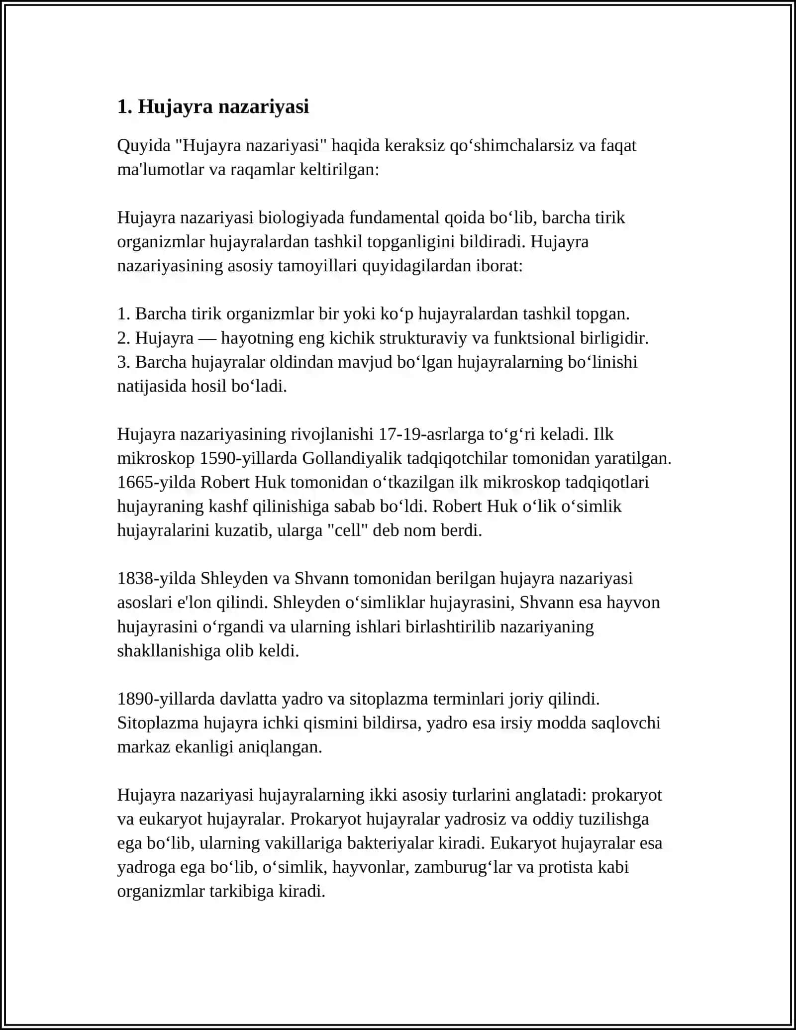 HAYOTNING HUJAYRA DARAJASIDAGI UMUM BIOLOGIK QONUNIYATLARNI ÕRGANISH 4