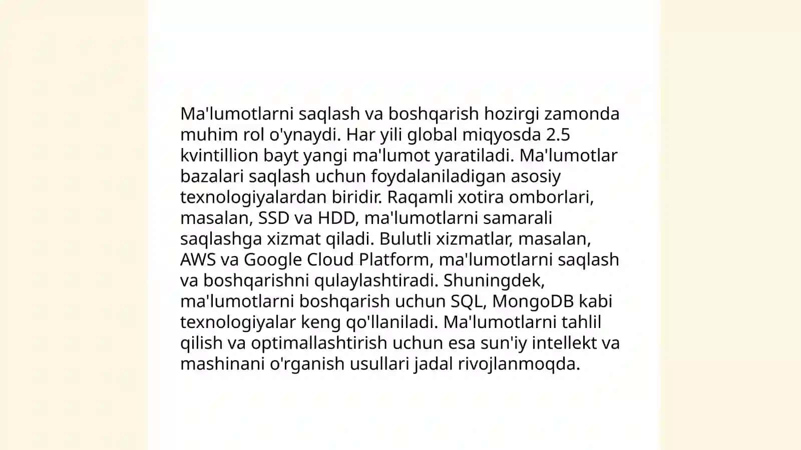 Katta Ma'lumotlarni Qayta Ishlash Texnologiyalari 4