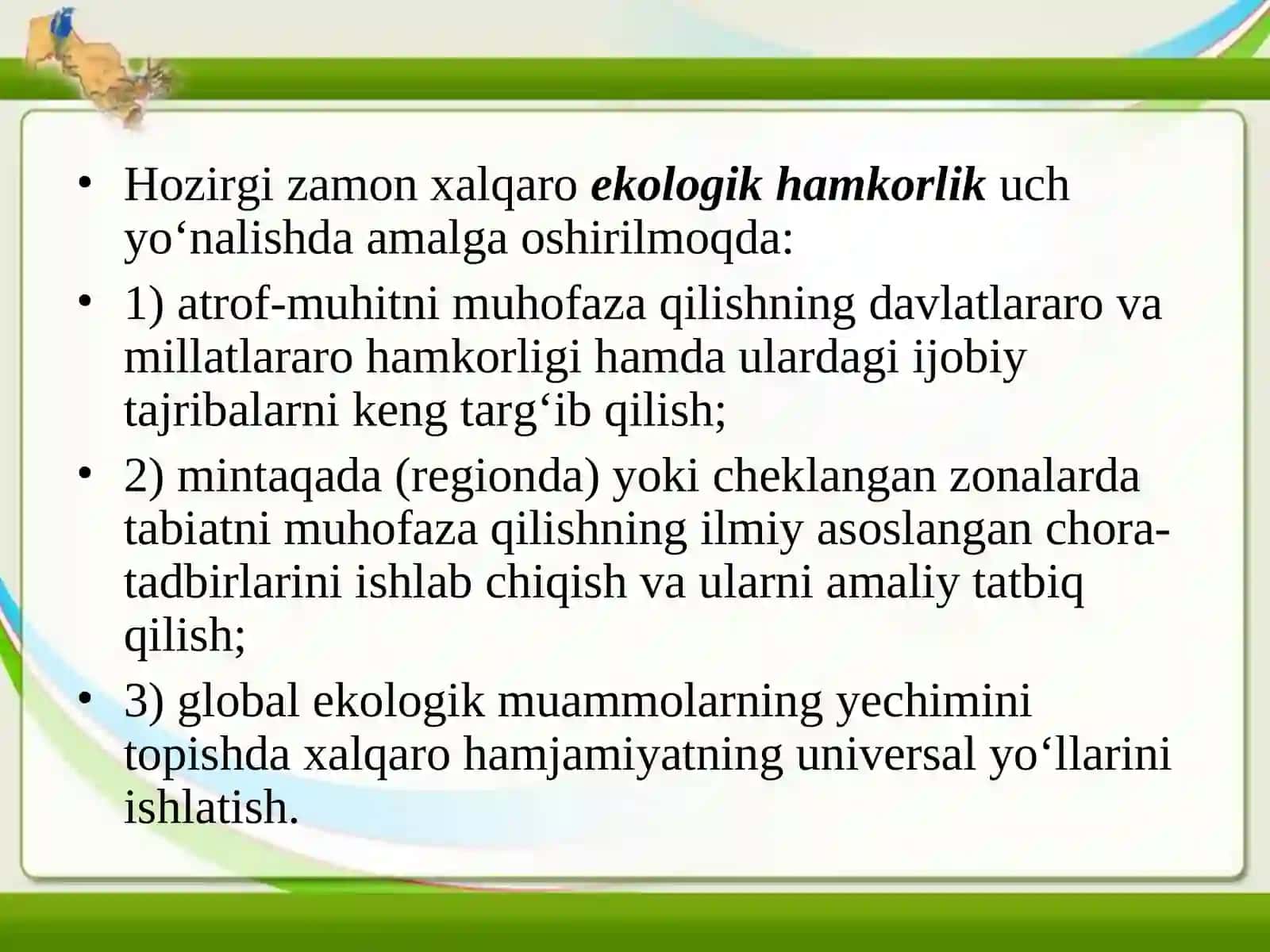 Atrof-muhitni muhofazasi bo’yicha xalqaro bitim va konvensiya 4