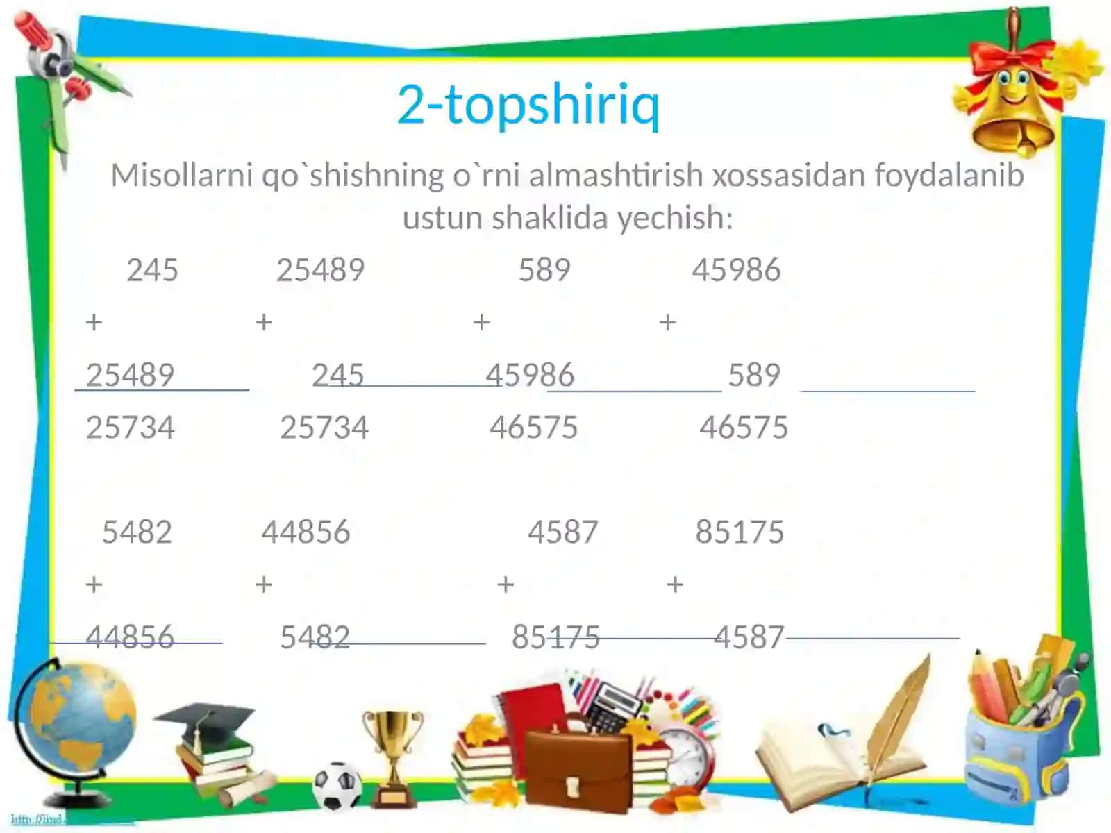 4-sinf matematika fanidan DARS TAQDIMOTI 4