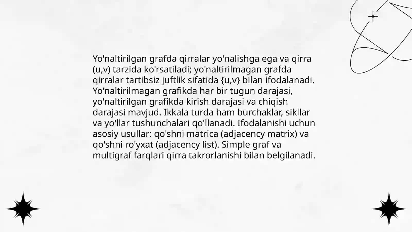Graflar tushunchasi va ularni ifodalash usullari 4