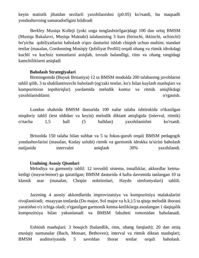 BMSM larda o'quvchilar musiqiy qobiliyatni idrok qilishni rivojlantirish uslubi 4
