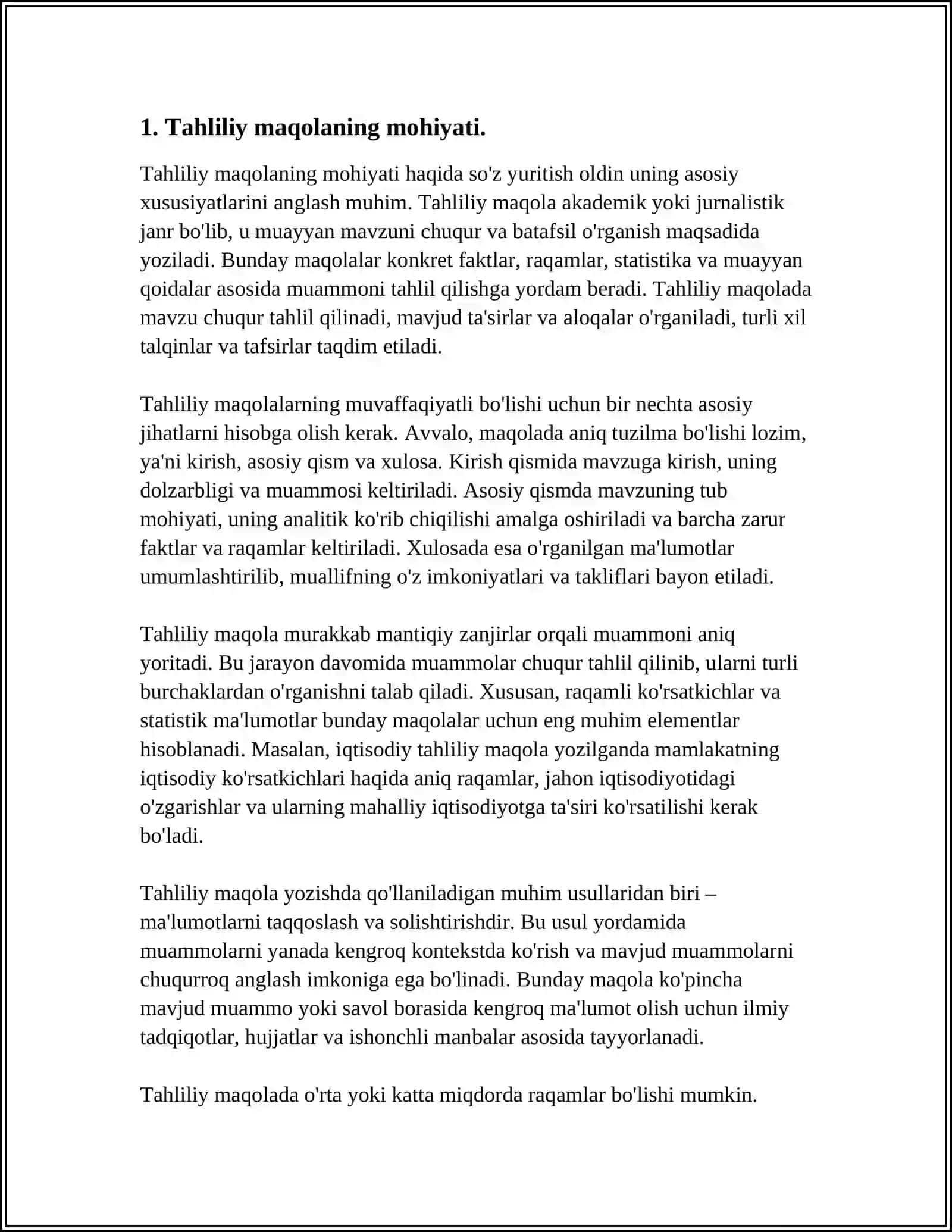 TAHLILIY MAQOLALAR YOZISHDA USLUB MASALALARI KARIM BAHRIYEV USLUBI DARAKCHI GAZETASI TAHLILI ASOSIDA 4