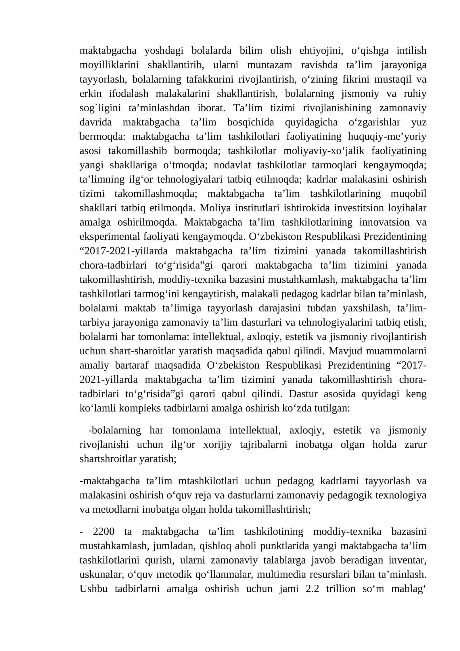 “BOLALALARNI MAKTAB TA’LIMIGA TAYYORLASH METODIKASI” FANINING MAQSAD VA VAZIFALARI 4