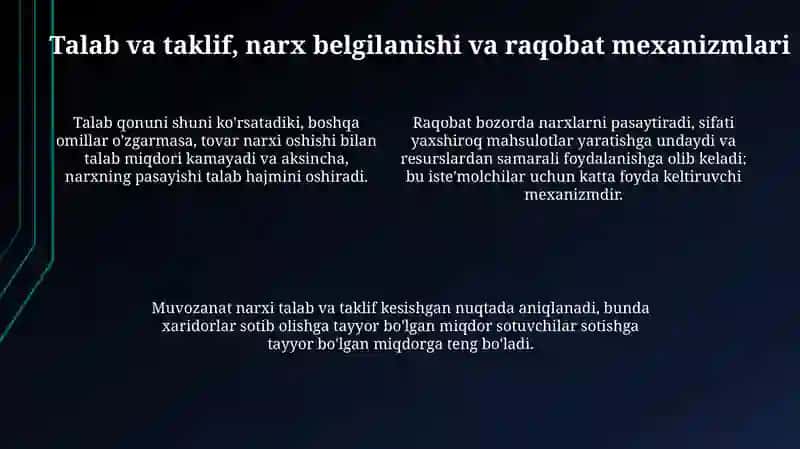 Bozor iqtisodiyotining mazmuni va amal qilishi 4