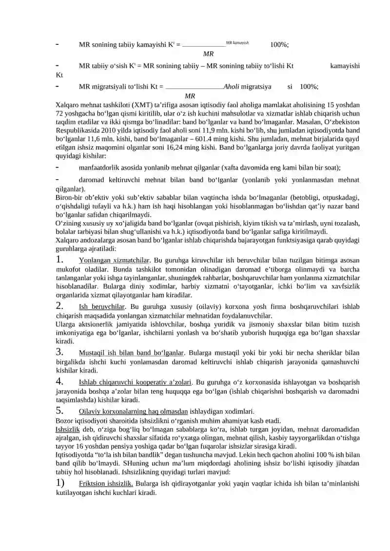 Mehnat bozori resurslari statistikasi 4