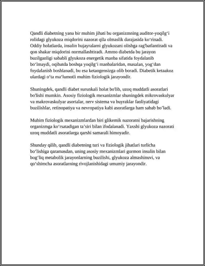 Qandli Diabetning Fiziooogiik Asoslari 4