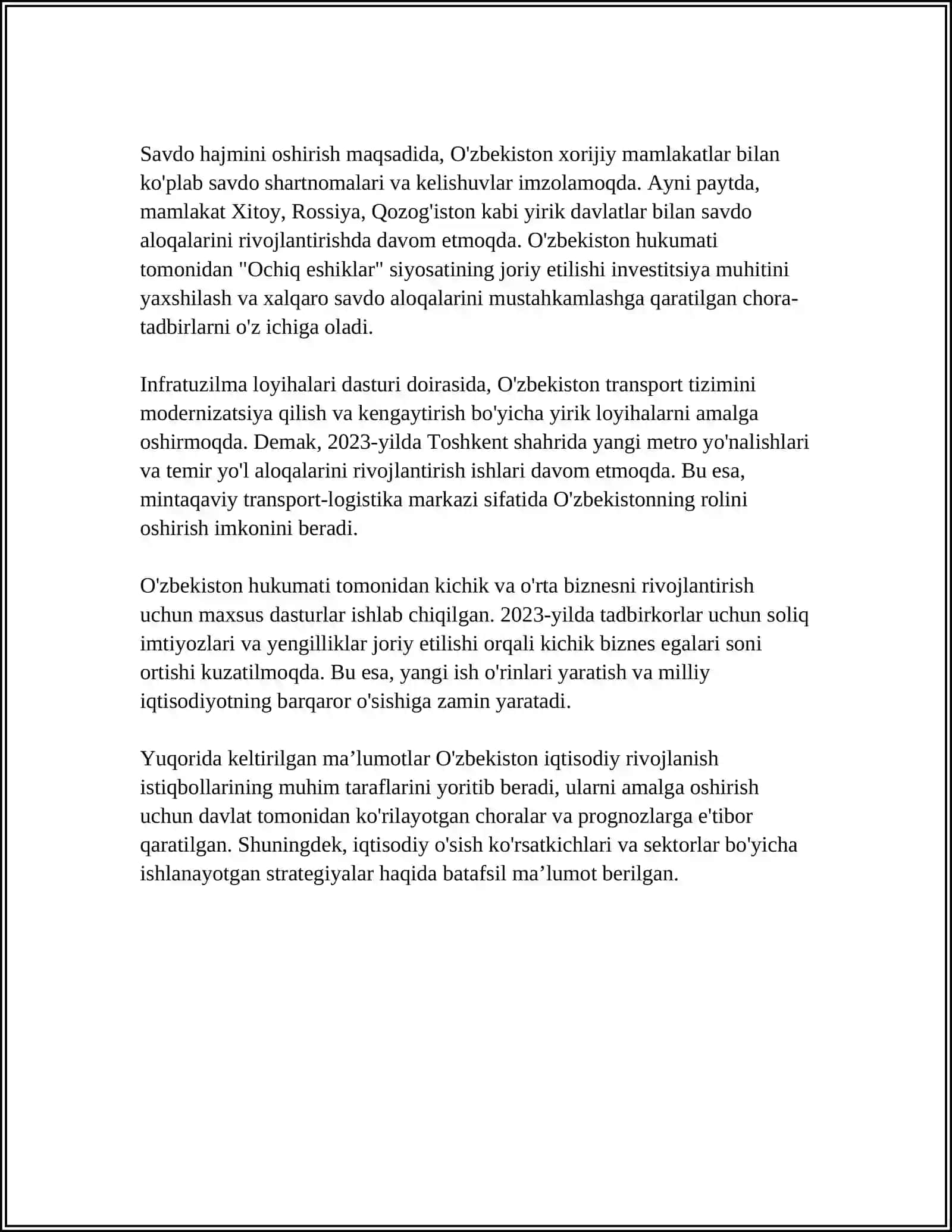 O'ZBEKISTON KELAJAGI BUYUK DAVLAT 4