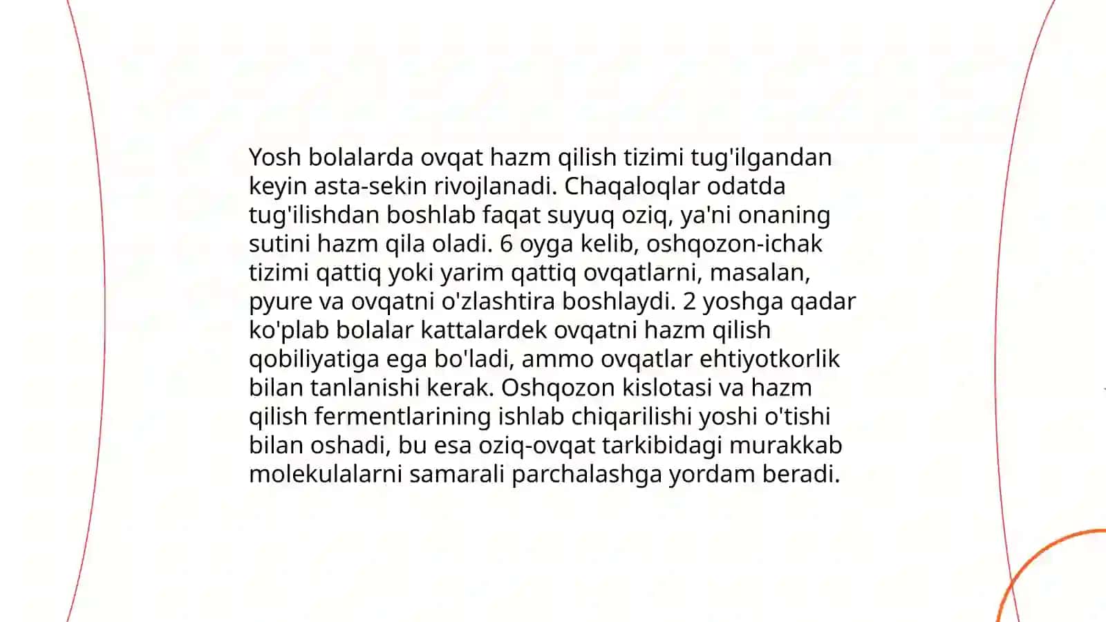 Ovqat hazm qilish va ovqatlanishning yoshga doirfiziologiyasi va gigiyenasi 4