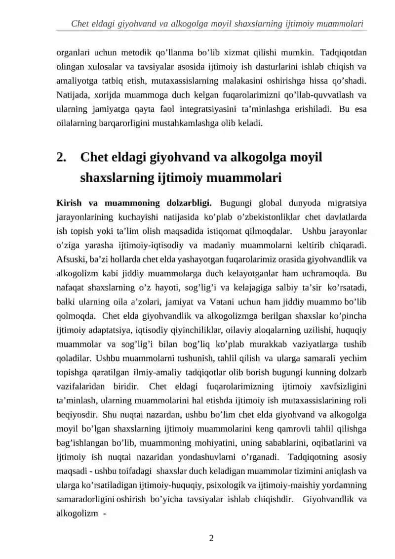 CHET ELDA GIYOHVAND VA ALKOGOLGA MOYIL BOʻLGAN SHAXSLAR BILAN IJTIMOIY ISH 4