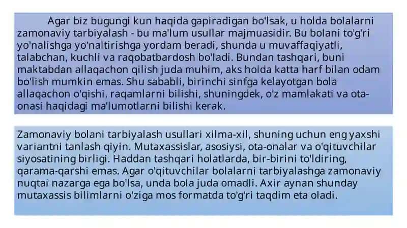 O'zbekiston Respublikasida tarbiya jarayonining hozirgi bosqich muammolari 4