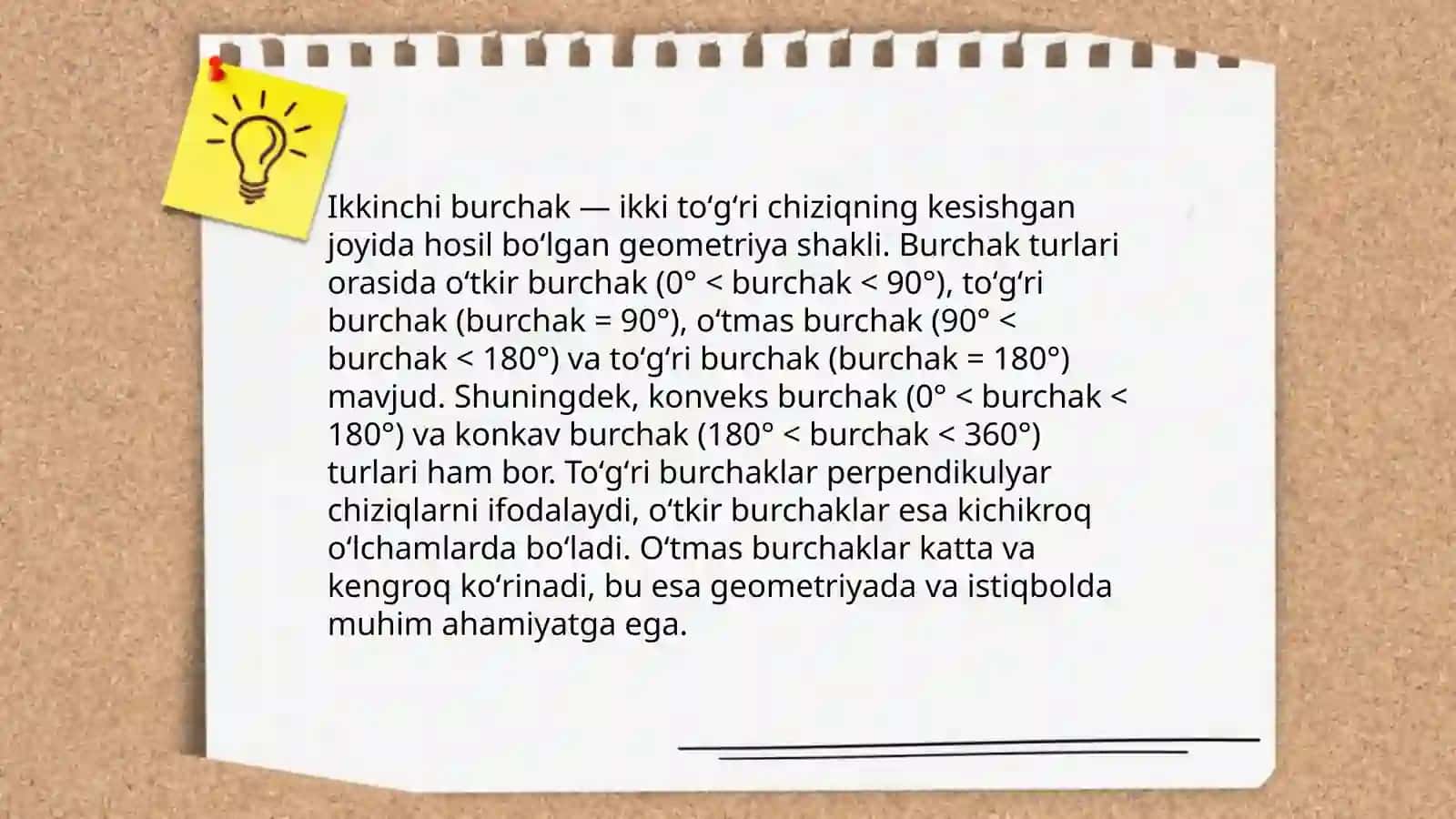 Matematik burchaklarni tashkel etish 4