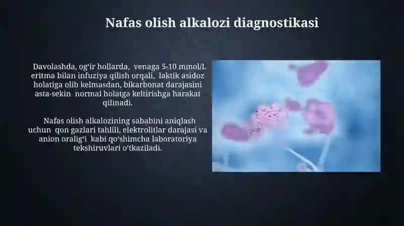 Nafas va metobalik atsidoz va alkolozlarni kelib chiqishi biokimyoviy tashxisi 4