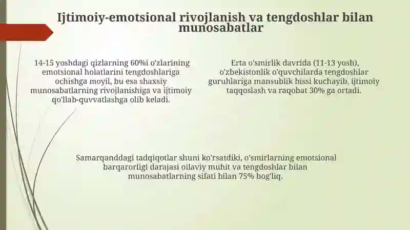 Erta o'smirlik davrida psixologik jarayonlarning shakllanish xususiyatlari 4
