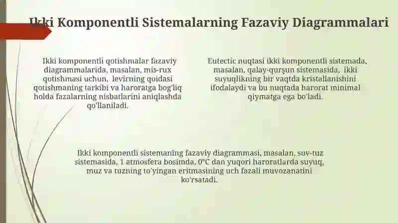 Ikki Komponentli Sistemalarning Fazaviy Diagrammalari 4