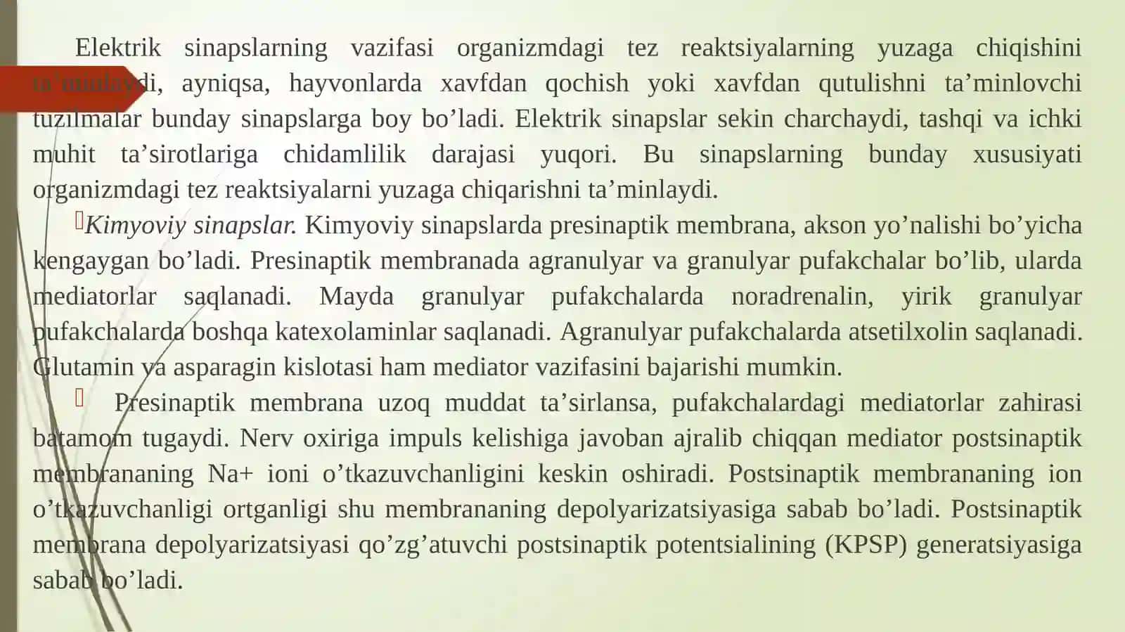 Sinapslar fiziologiyasi 4
