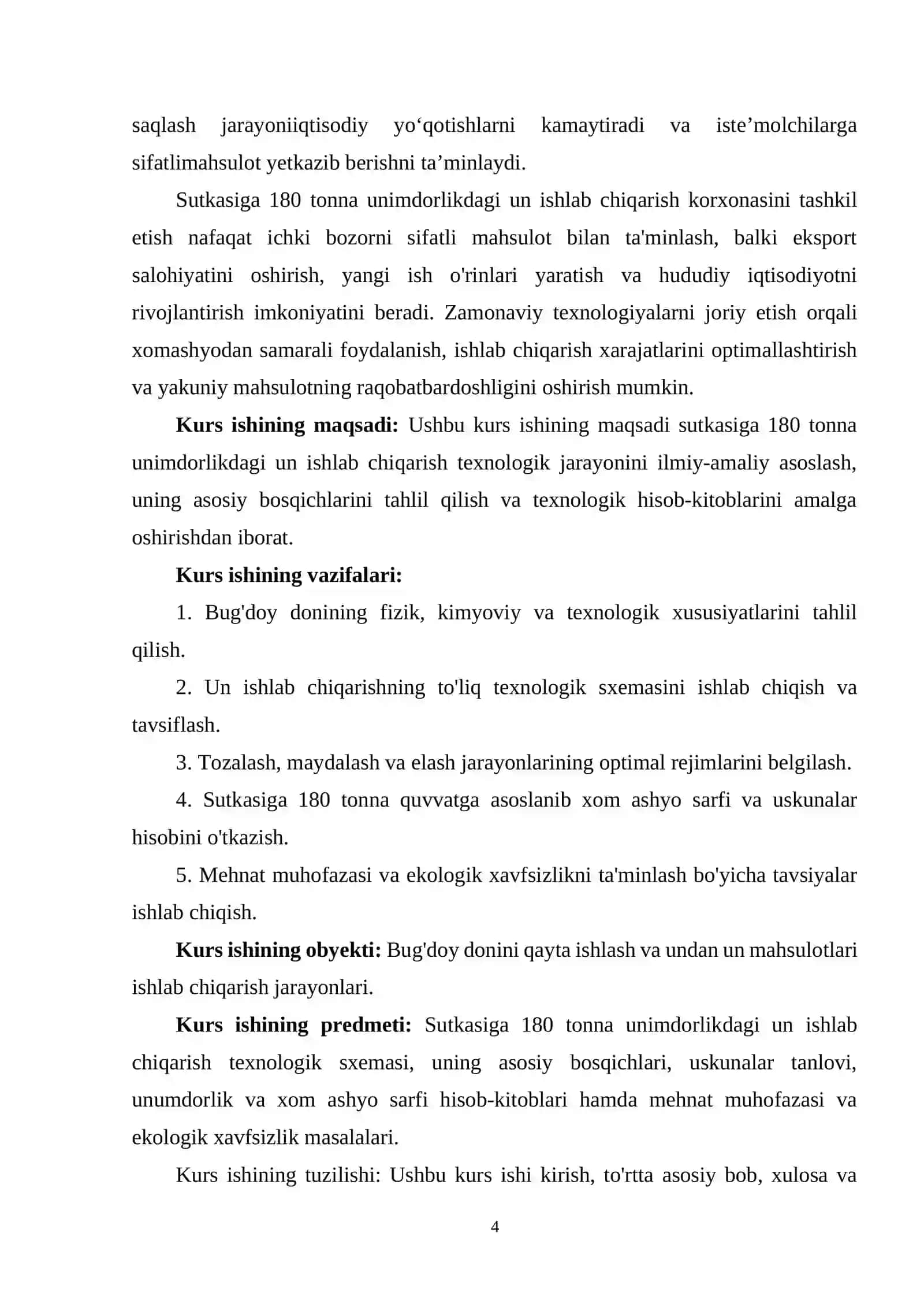 SUTKASIGA 180 T/S UNIMDORLIKDAGI UN ISHLAB CHIQARISH TEXNOLOGIYASI 4
