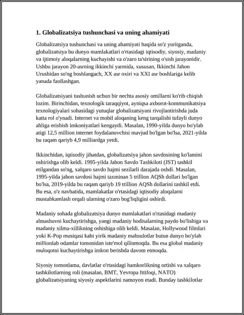 GLOBALLASHUV, GLOBALISTIKA VA BARQAROR TARAQQIYOT JARAYONLARINING MOHIYATI 4