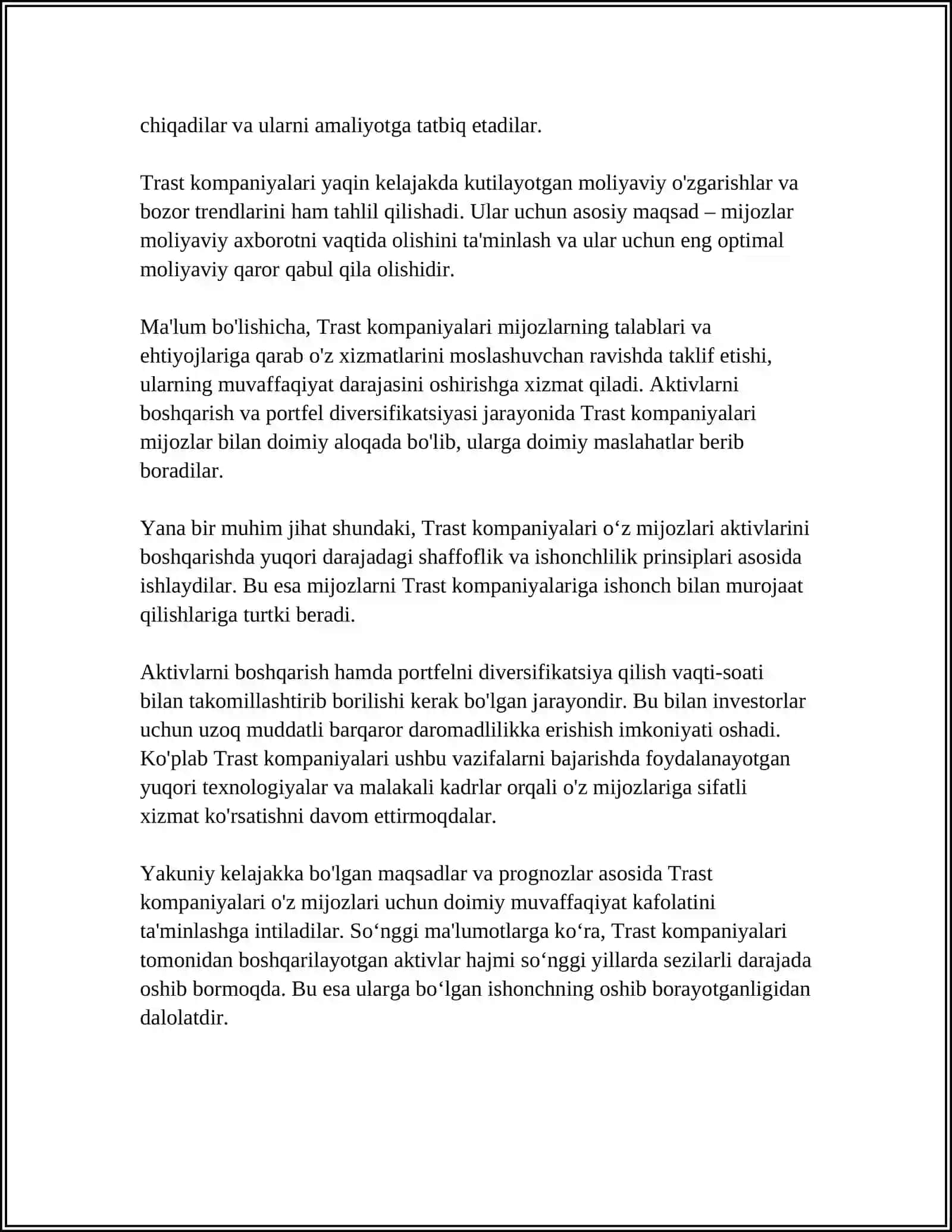 TRAST KOMPANIYALARI FUNKSIYALARI 4
