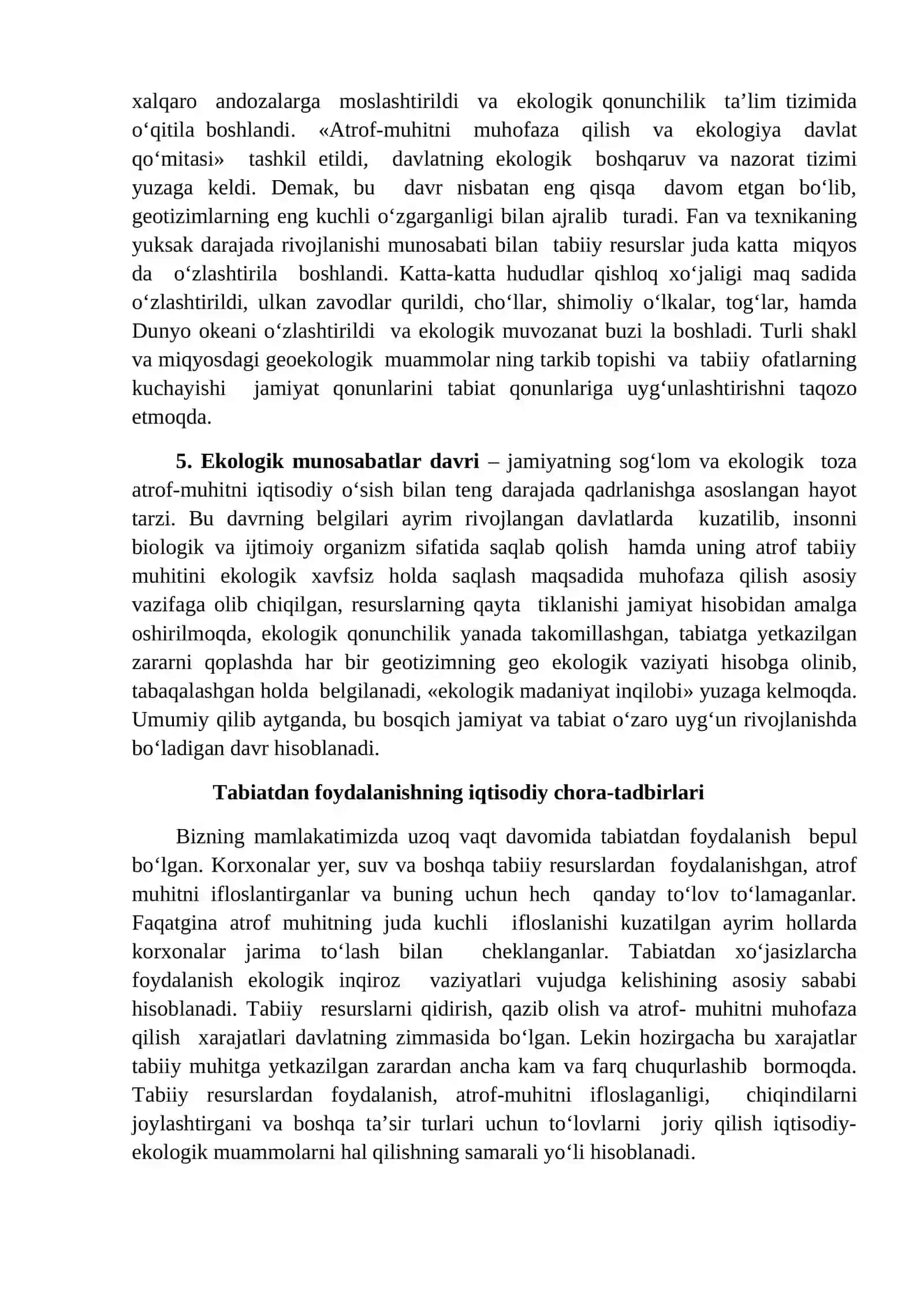 Tabiat va jamiyat o‘rtasidagi o‘zaro munosabatlar 4