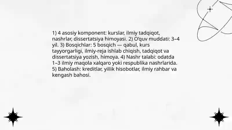 Oliy ta'limdan keyingi ta'lim va ilmiy-pedagogik kadrlar tayyorlash 4