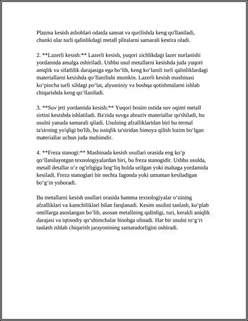 METALLARNI KESIB ISHLASH 4