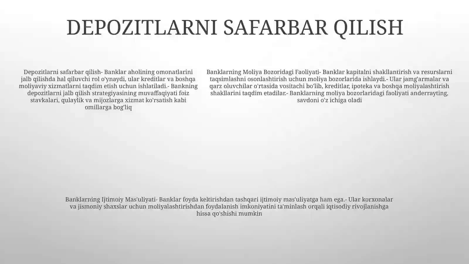Banklarning Moliya Bozoridagi Faoliyati 4