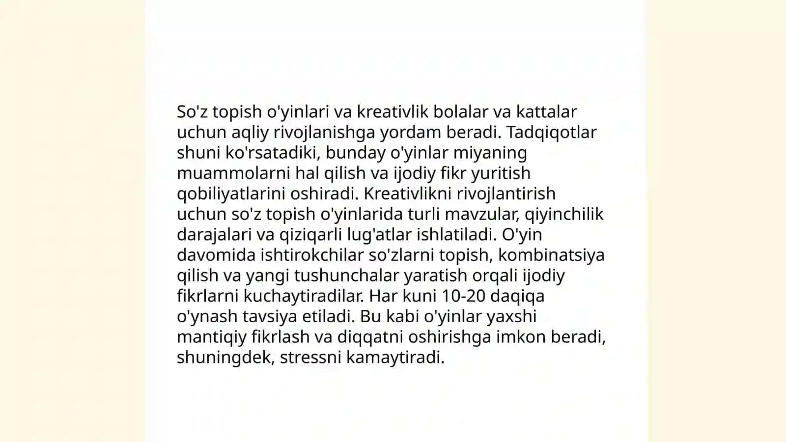 Oʻquvchilarning lugʻatlar bilan ishlash jarayonida kreativligini oshirish 4