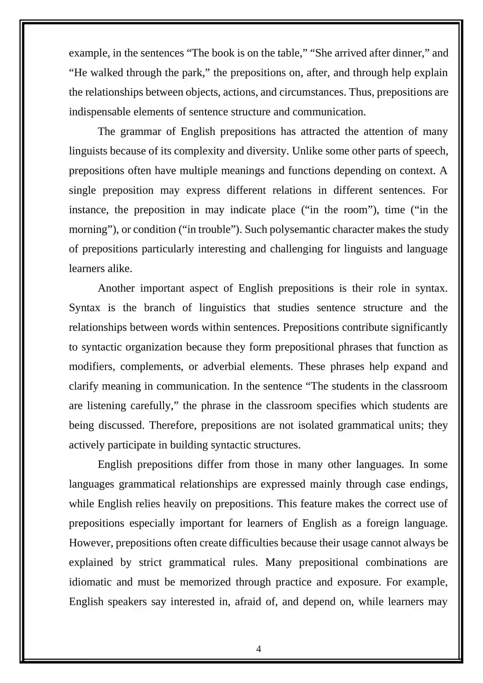 The Grammer of English prepositions their meaning, function and role in syntax 4
