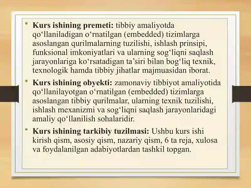 TIBBIYOT SOHASIDA O‘RNATILGAN QURILMALAR VA ULARNING AHAMIYATI 4