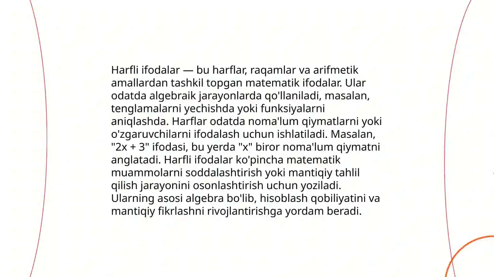 Sonli va harfli ifodalar 4
