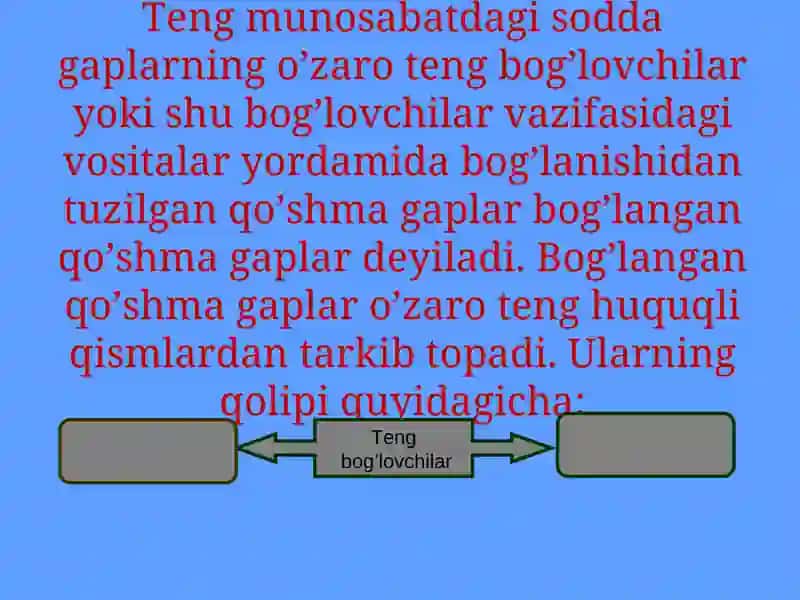 Bog’langan qo’shma gaplar 4