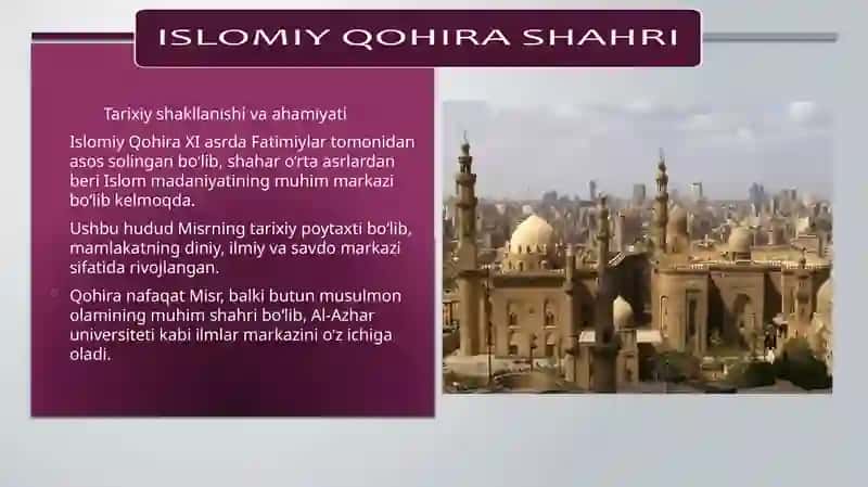 Qohira shahrining turizm salohiyati 4