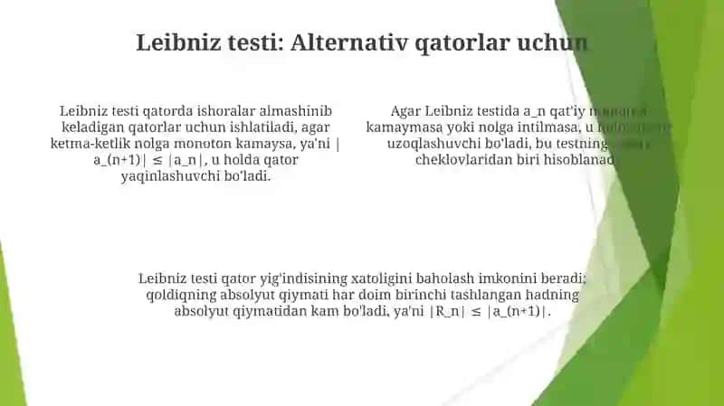 Ishorasi almashinuvchi qatorlar 4