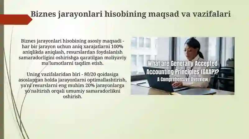 Biznes jarayonlari hisobining tamoyillari 4