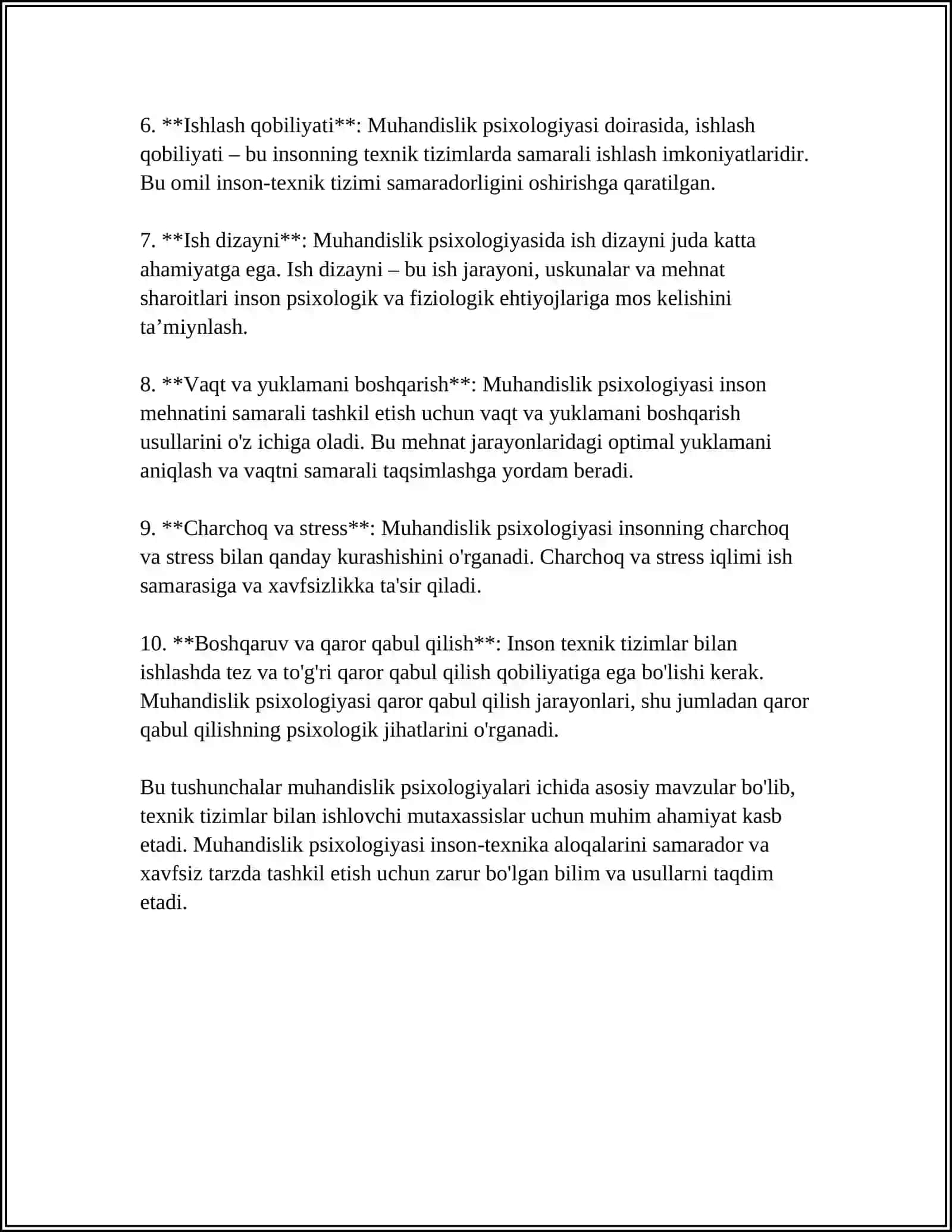 MUHANDISLIK PSIXOLOGIYASINING TADQIQOT METODLARI, KLASSIFIKATSIYASI VA METODLARNI QO‘LLASH SOHASI 4