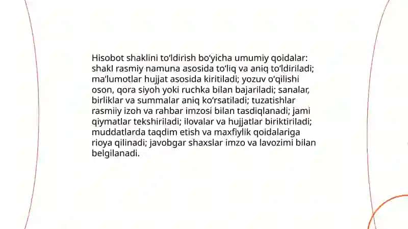 Hisobot shaklini toʻldirish tartibi 4