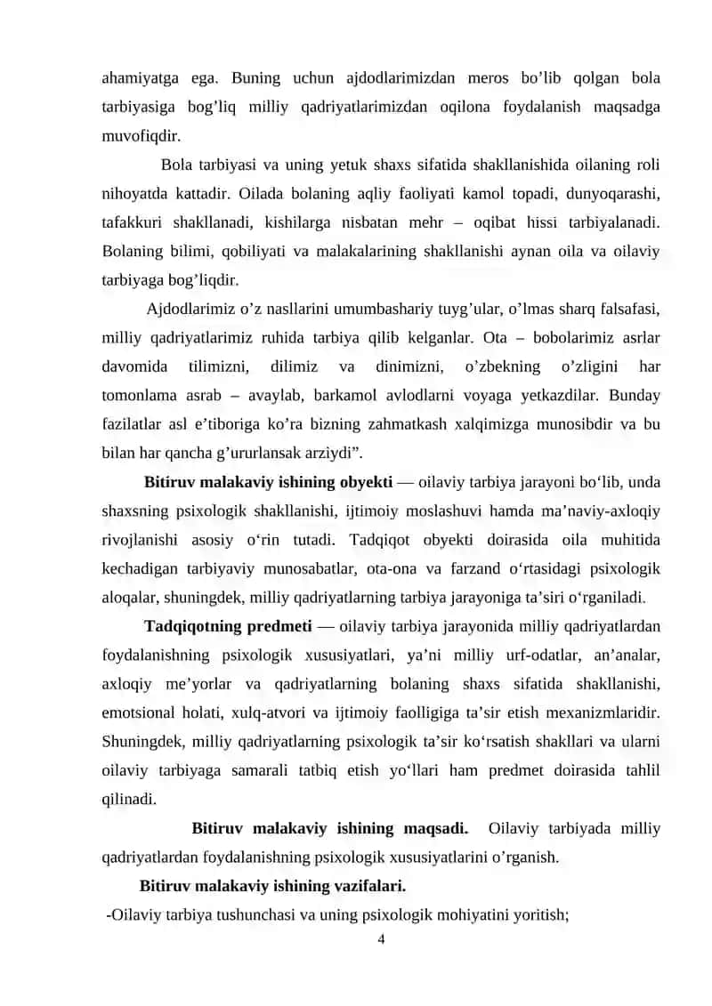 ОILАVIY TАRBIYАDА MILLIY QАDRIYАTLАRDАN FОYDАLАNISHNING РSIXОLОGIK XUSUSIYАTLАRI 4