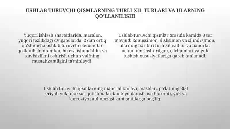 GTMda klapan, purjina va uni mustahkamlash detallari:tuzilishi turlari va qoʻllanilishi 4