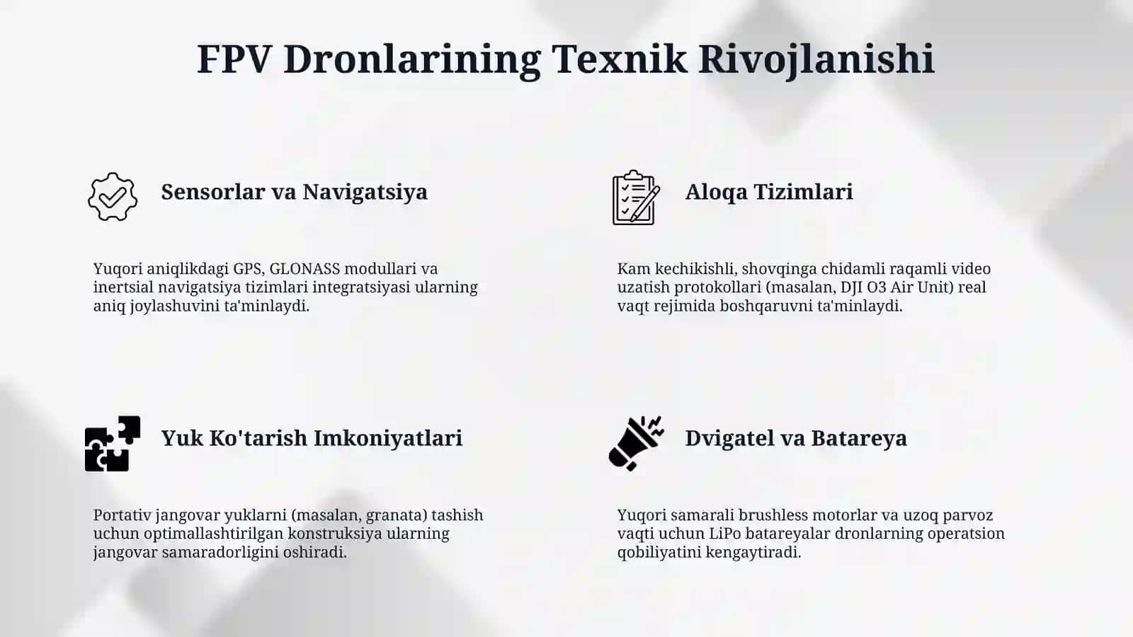 Zamonaviy jangovor harakatlarda FPV dronlarini "Erkin ov" taktik usulida jangovor qóllash tajribalari. 4
