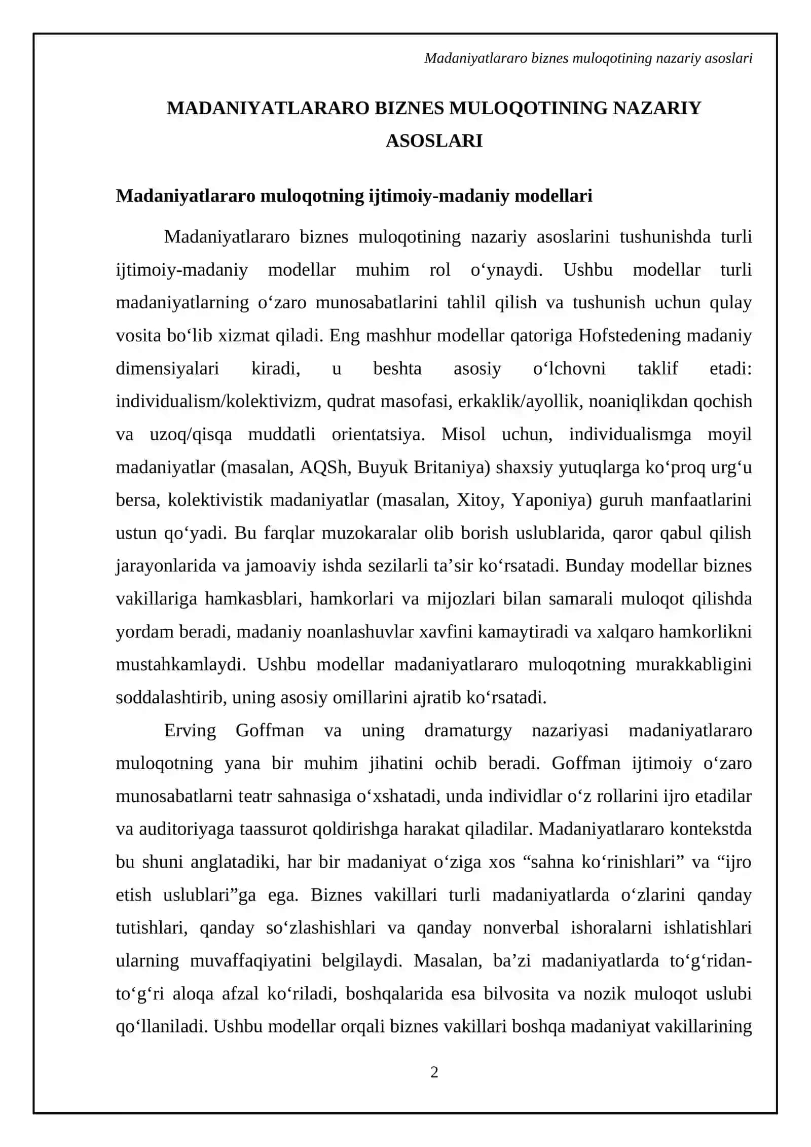 Madanyatlararo biznes kamunikatsiyasi 4