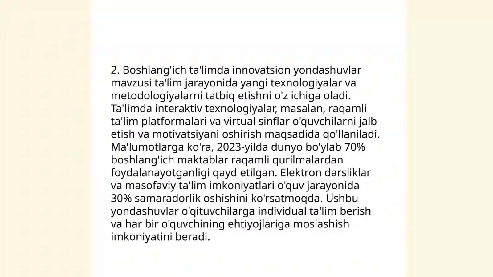Jahon ta'lim tizimida boshlang'ich ta'limni o'qitishga xos tamarali yondashuvlar 4