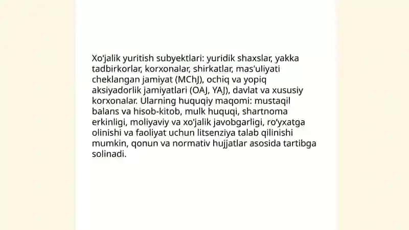Xoʻjalik yuritish huquqi 4