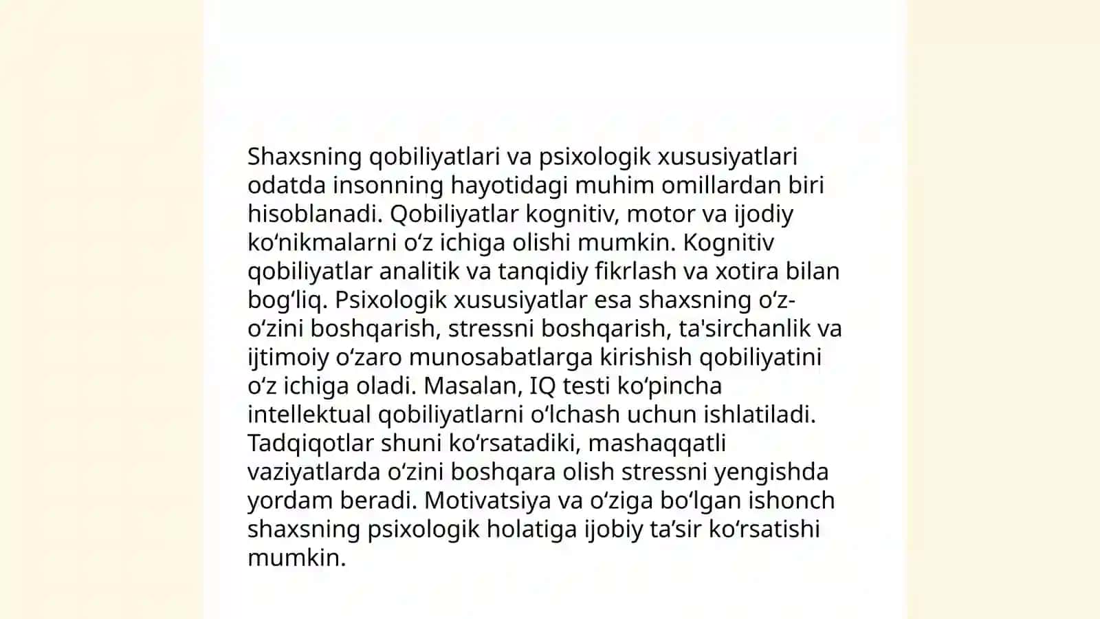 Qobiliyat- shaxsning individual psixologik xususiyati sifatida 4