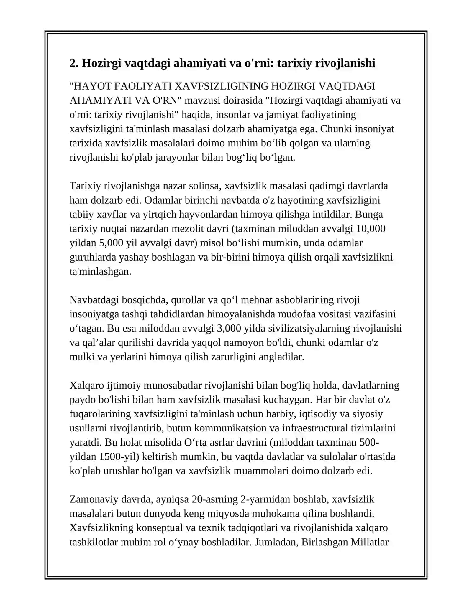 HAYOT FAOLIYATI XAVFSIZLIGINING HOZIRGI VAQTDAGI AHAMIYATI VA O'RN 4